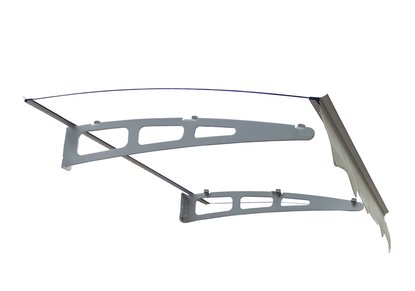 GarLUGH DA4734W Series Door Window Awning Made of 0.137 Inch Thick Crystal Solid Polycarbonate Sheet and Aluminum Alloy with Valance in size of 47" Wide x 34" Deep for Wooden Wall House