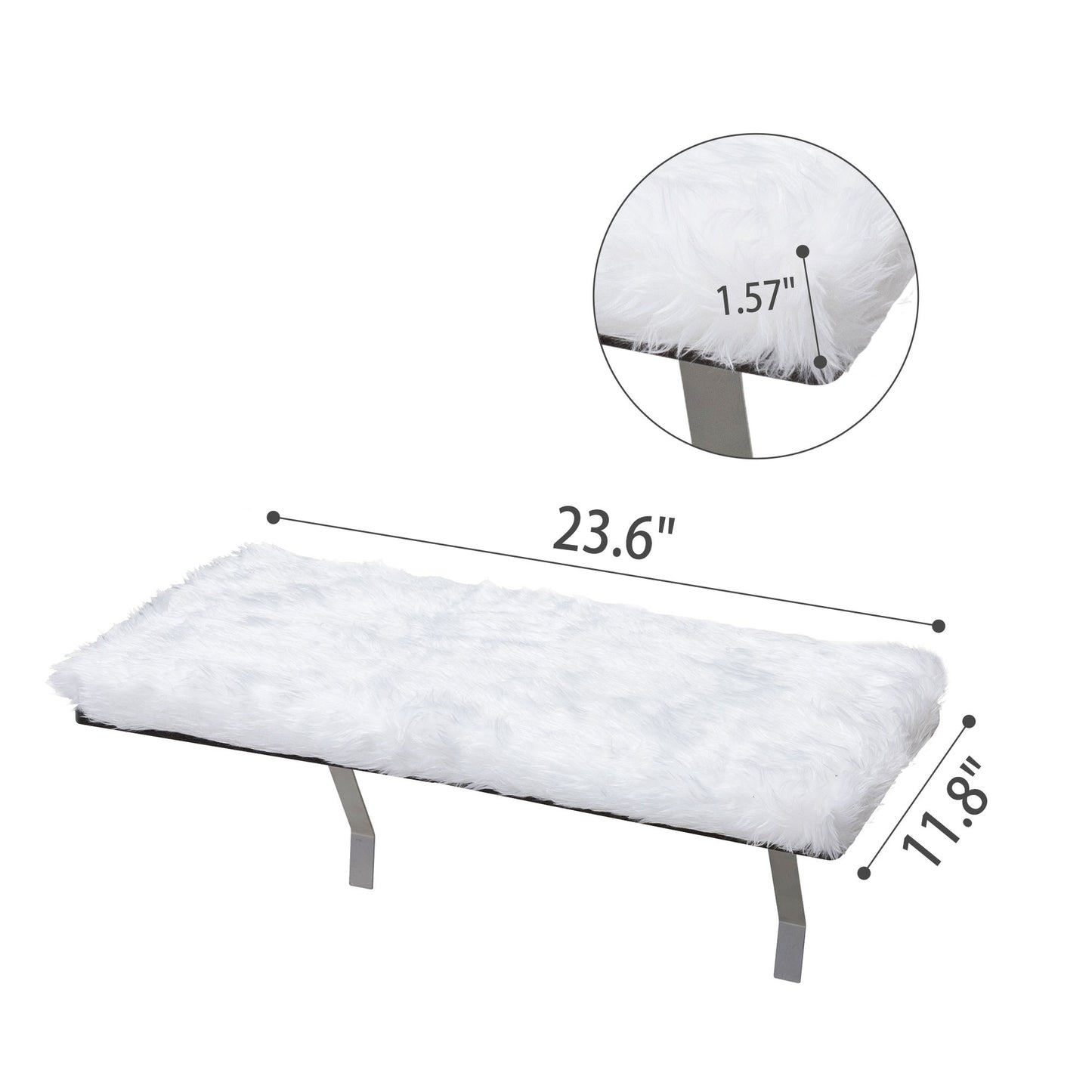 Cat Window Perch, Wall-mounted Cat Seat with Soft Cushion and Supporting Feet, White