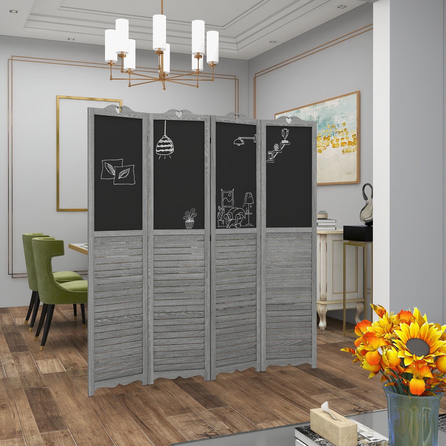 Coolbibila 5.5 Ft Tall Freestanding Privacy Screen Panels