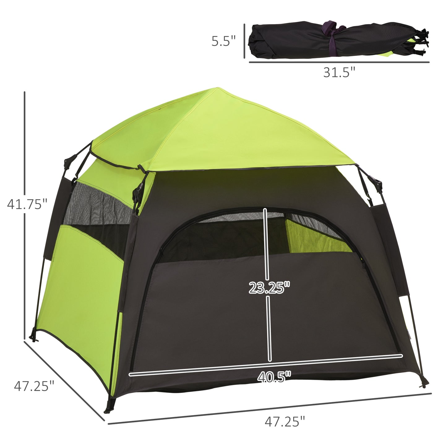 Coolbibila Pop Up Dog Tent for Extra Large and Large Dogs, Portable Pet Camping Tent with Carrying Bag