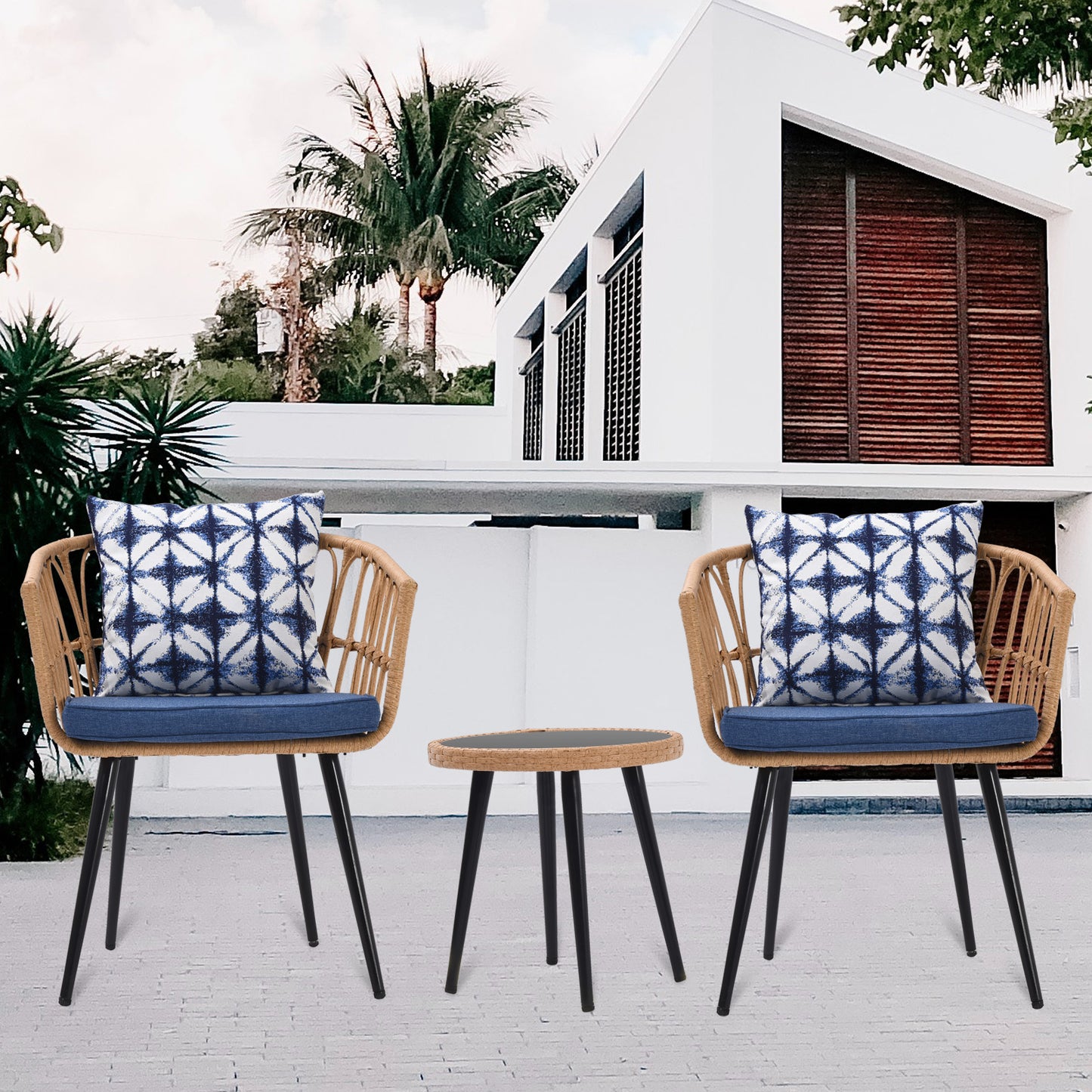 Coolbibila 3 Piece Patio Bistro Set