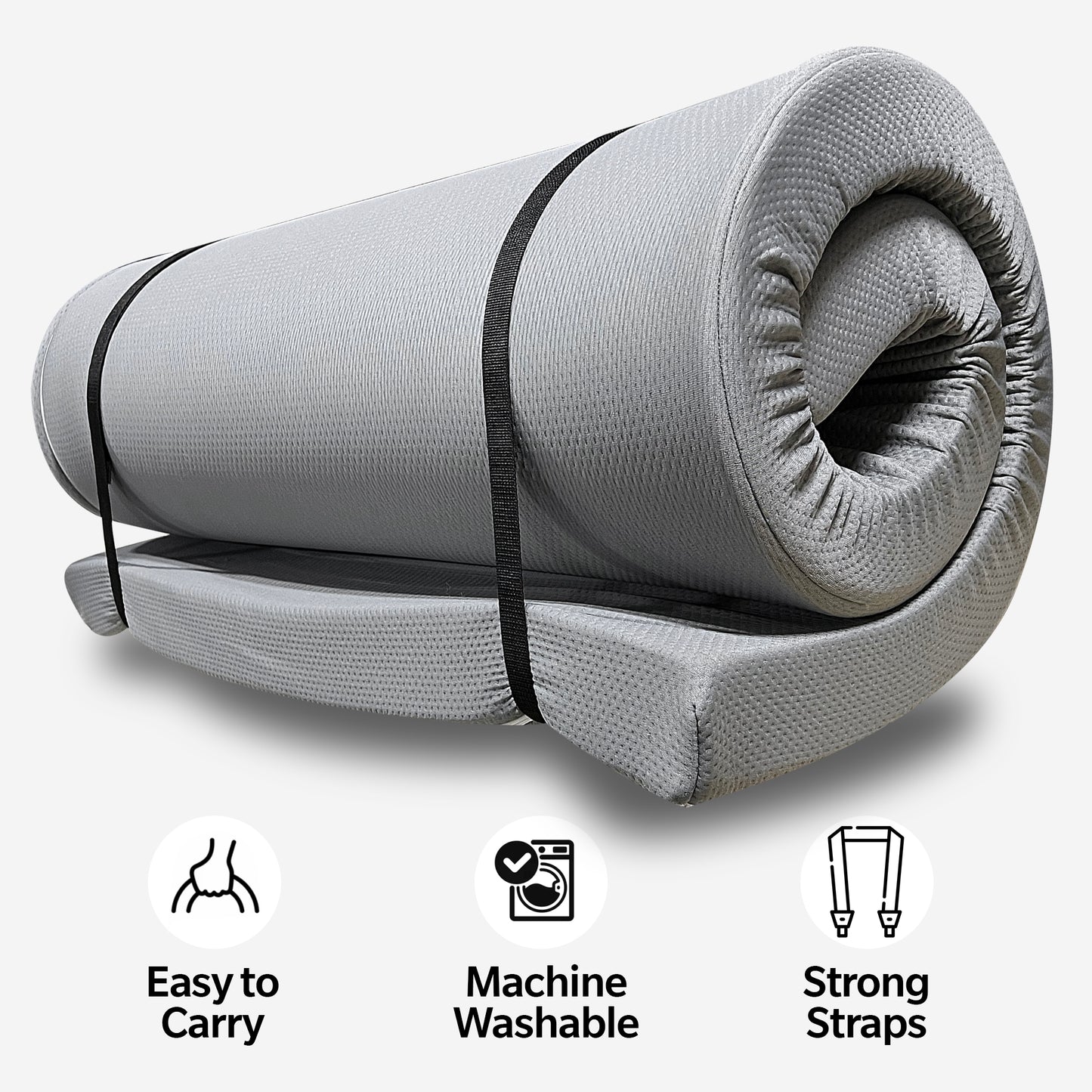 Coolbibila 75"x38"x3" Foam Camping Mattress ,Foldable, Portable, with Water-Resistant Zipper Cover