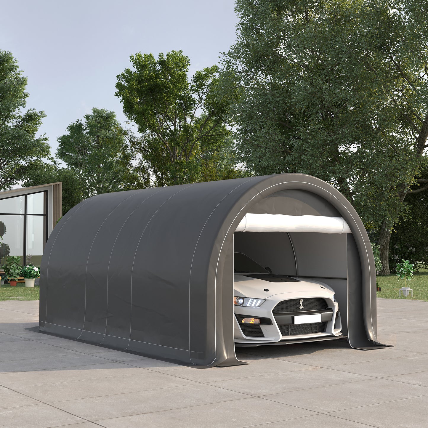 Coolbibila 10' x 16' Carport, Heavy Duty Portable Garage Storage Tent
