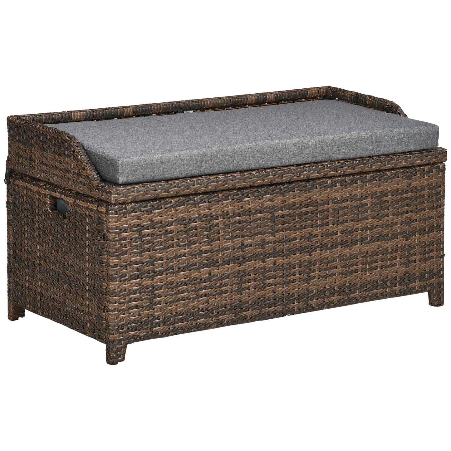 Coolbibila Outdoor Wicker Storage Bench Deck Box