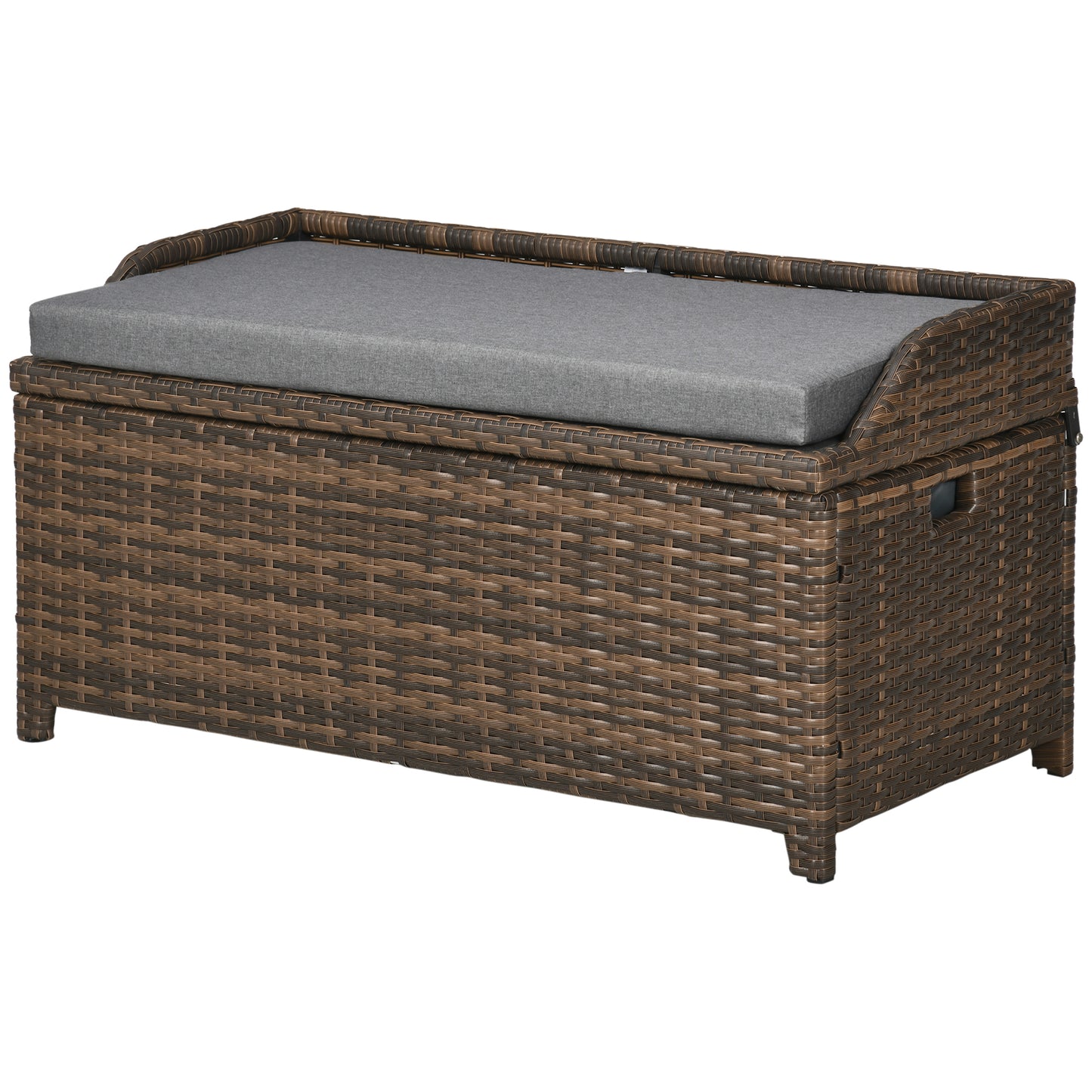 Coolbibila Outdoor Wicker Storage Bench Deck Box