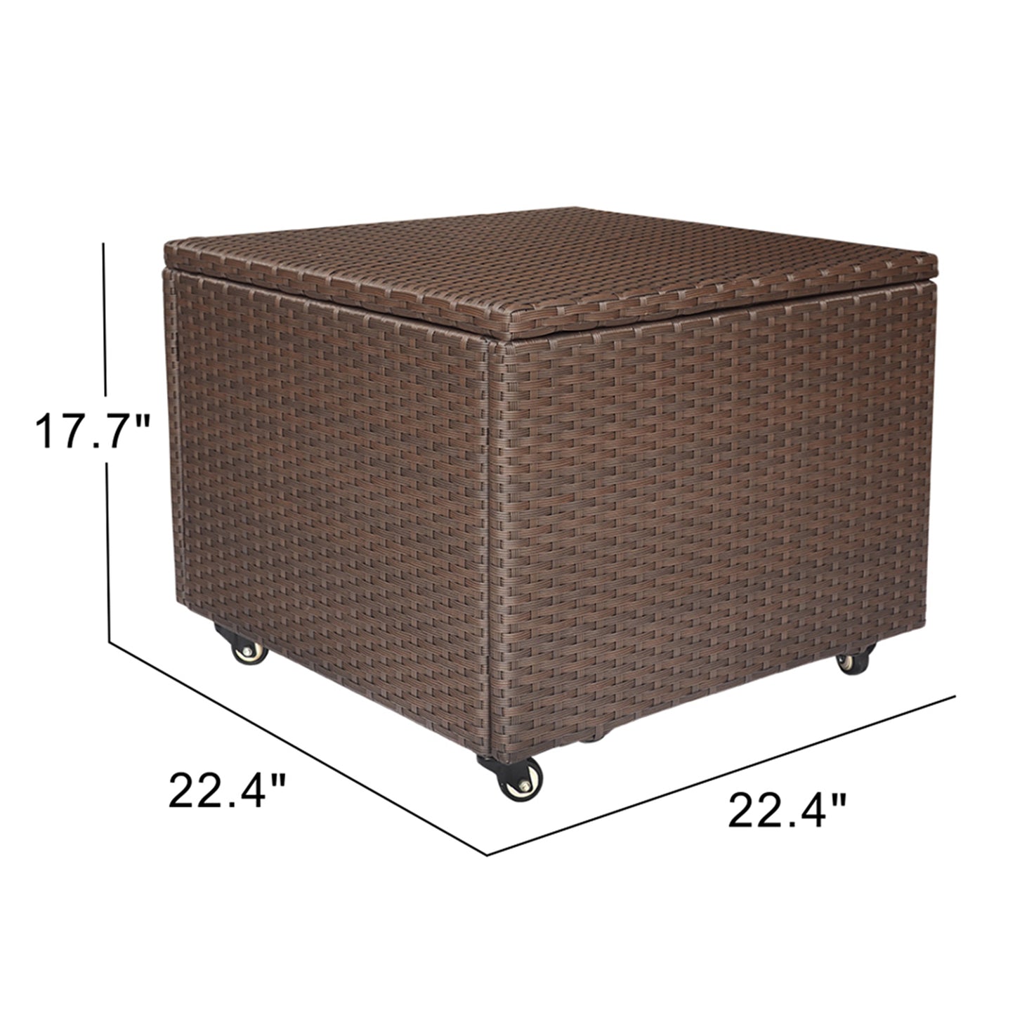 Outdoor Patio Wicker Large Storage Container Deck Box Made of Antirust Aluminum Frames and high quality Resin Rattan
