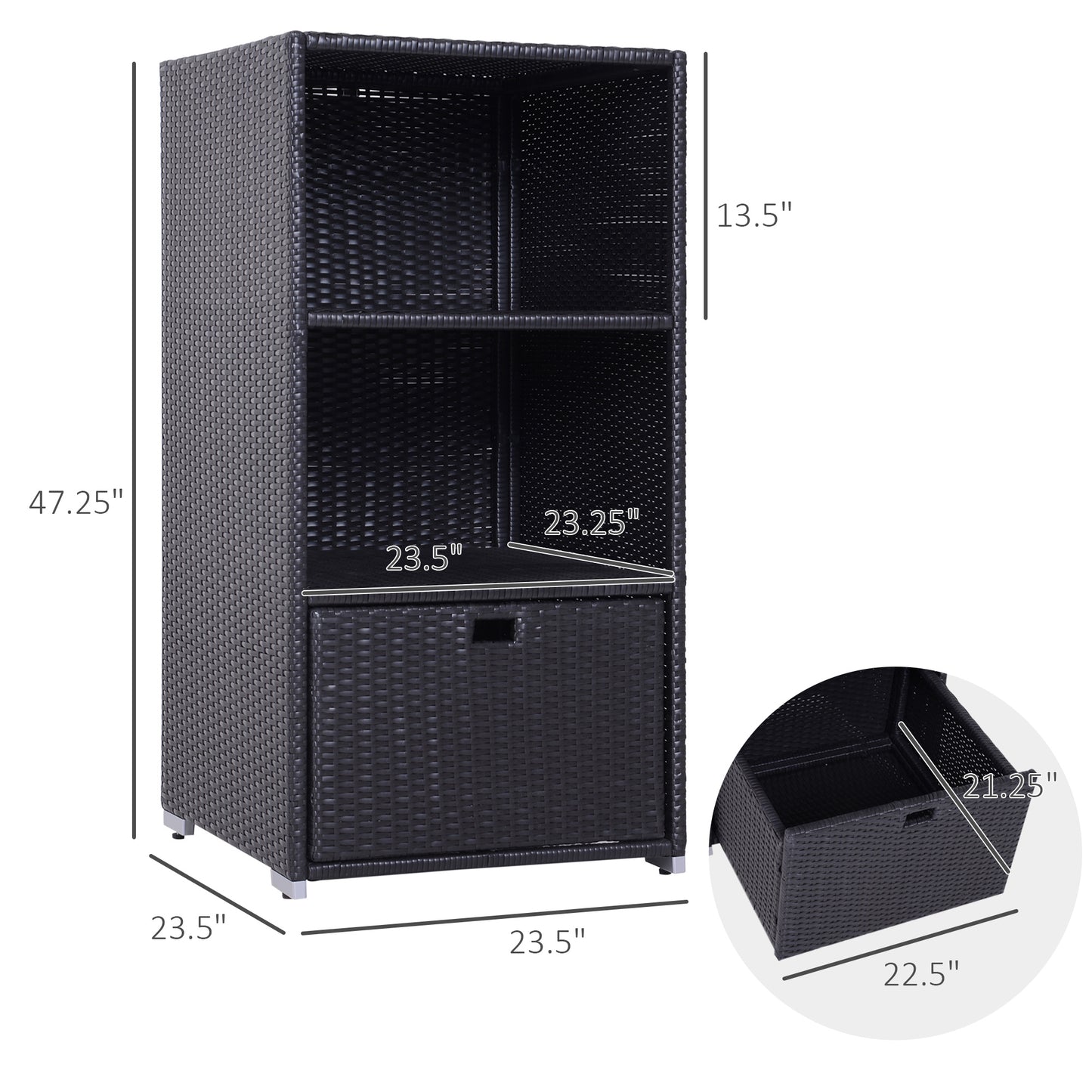 Coolbibila Pool Towel Rack, Waterproof PE Plastic Rattan Wicker Storage Organizer