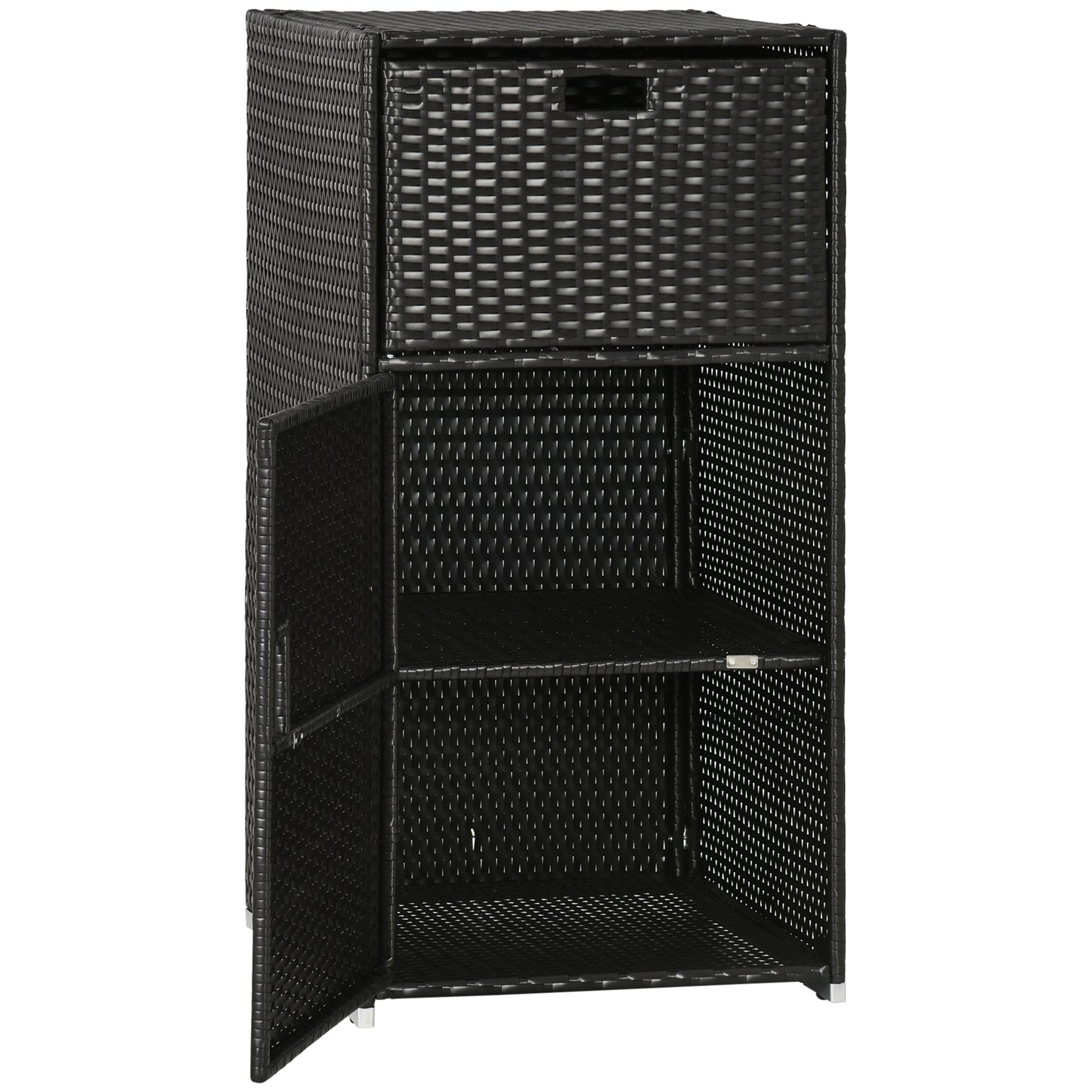 Coolbibila 24"x24"x47"Outsunny Outdoor Towel Rack & Pool Toy Cabinet