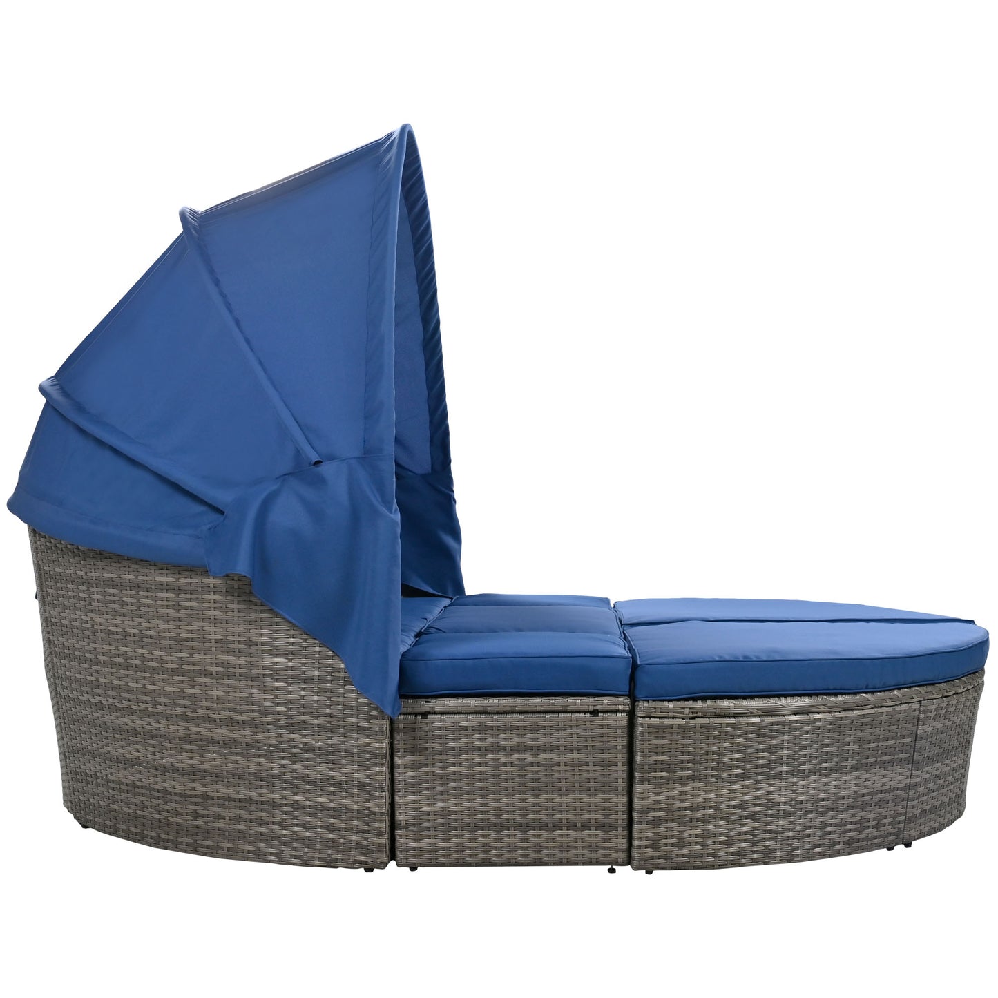 Coolbibila Outdoor rattan daybed sunbed, Round Outdoor Sectional Sofa Set