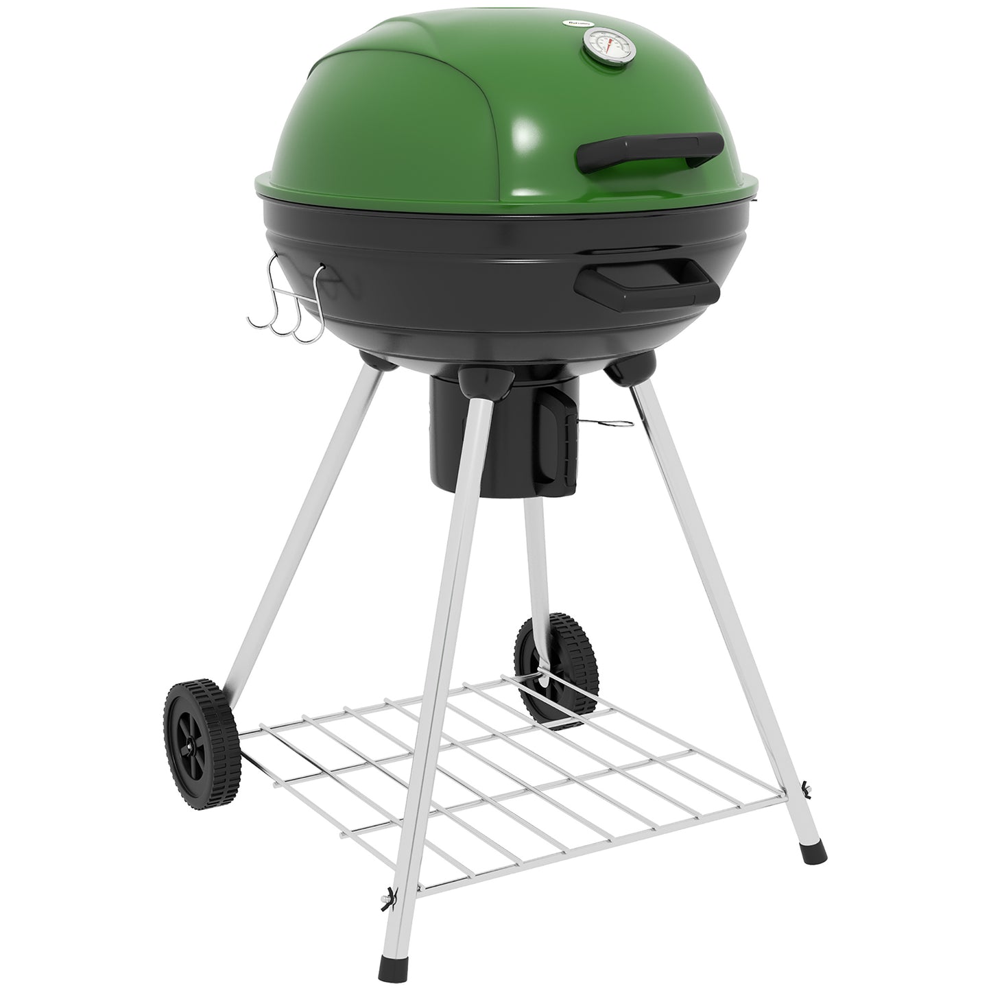 Coolbibila 21" Kettle Charcoal BBQ Grill Trolley with 360 sq.in. Cooking Area