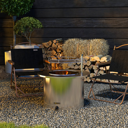 Coolbibila 25" Portable Wood Burning Firepit,Low Smoke Camping Bonfire Stove for Patio Picnic