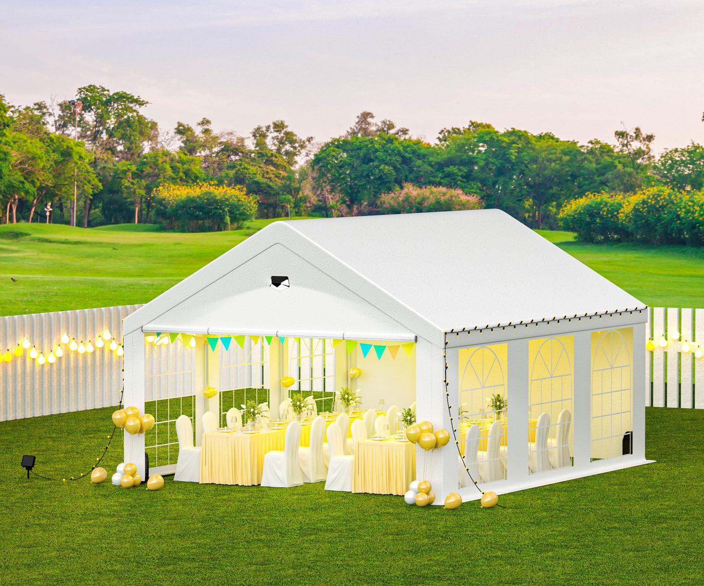 Sannwsg Party Tent - 13x20FT Heavy Duty Canopy Tent with Removable Sidewalls,2 Box Outdoor Waterproof Patio Camping Gazebo Shelter,Perfect for Wedding Holiday Birthday BBQ Backyard Evening Tent