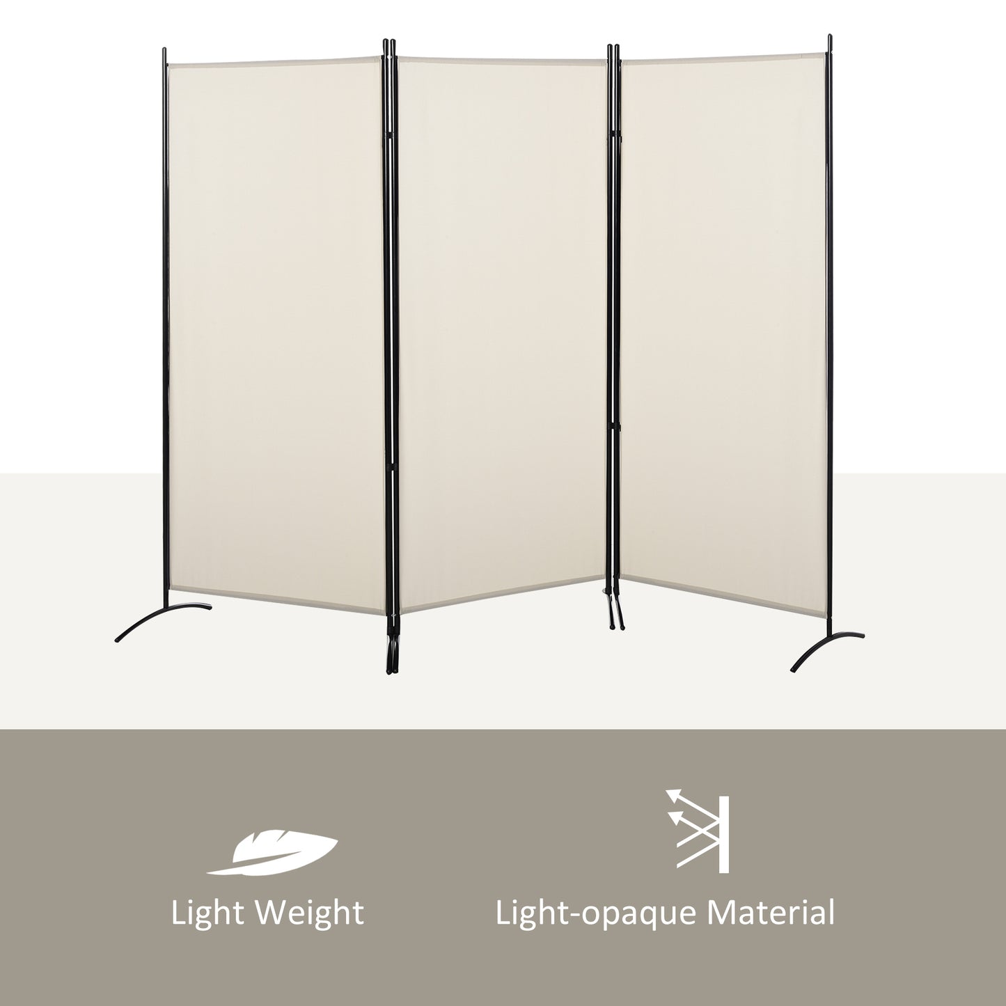 Coolbibila 6' 3 Panel Room Divider, Indoor Privacy Screen