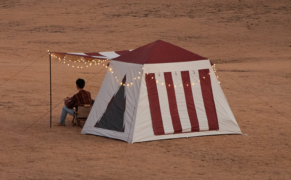 Coolbibila Colorful Striped Color-Coordinated Inner-Opening Umbrella Tent