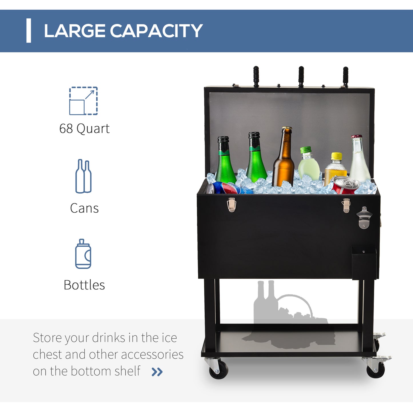 Coolbibila 68QT Patio Cooler Ice Chest with Foosball Table Top