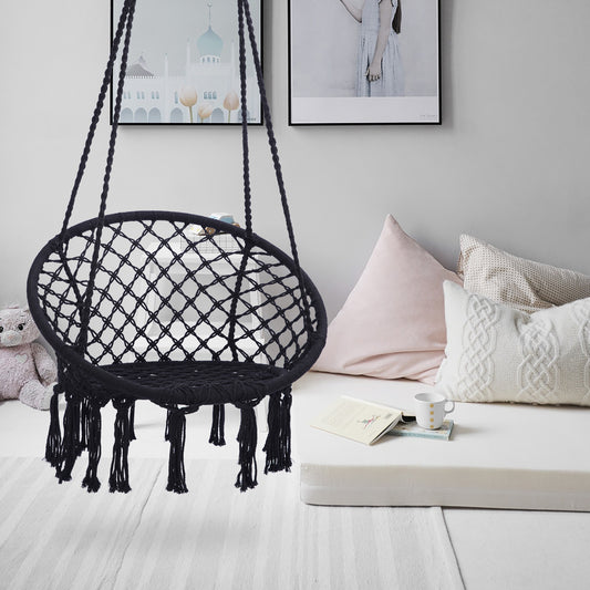 Coolbibila Max 330 Lbs Hanging Cotton Rope Hammock Swing Chair