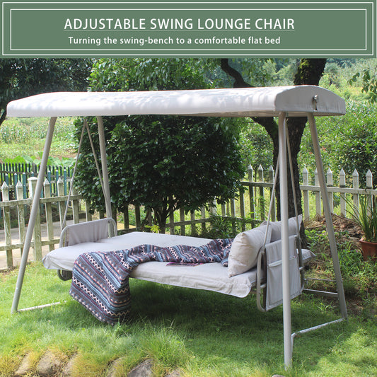Coolbibila Outdoor Patio 3 seaters Metal Swing Chair Swing bed