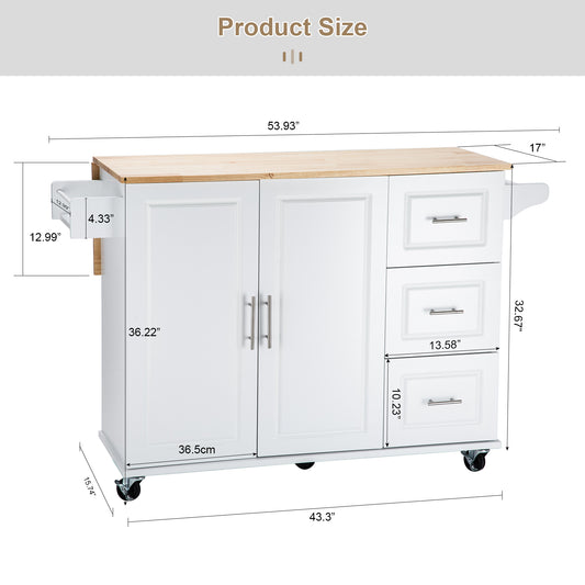 Coolbibila Kitchen Island & Kitchen Cart, Mobile Kitchen Island