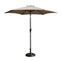 8.8 feet Outdoor Aluminum Patio Umbrella, Patio Umbrella, Market Umbrella with 33 pounds Round Resin Umbrella Base, Push Button Tilt and Crank lift, Gray