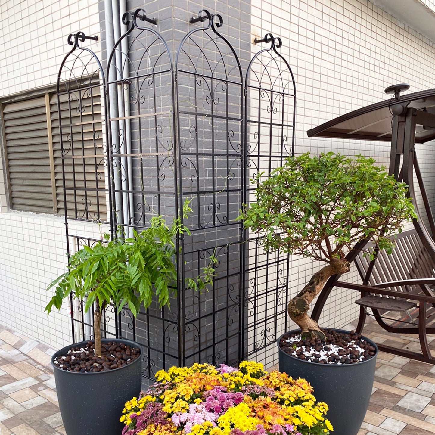 Coolbibila 4 Pack Metal Garden Trellis 86.7" x 19.7" Rustproof Trellis for Climbing Plants Outdoor Flower Support