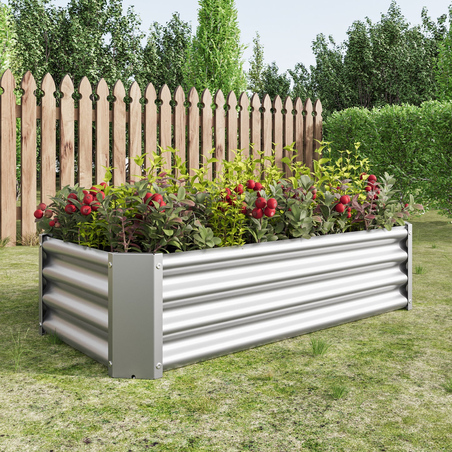 Metal Raised Garden Bed, Rectangle Raised Planter