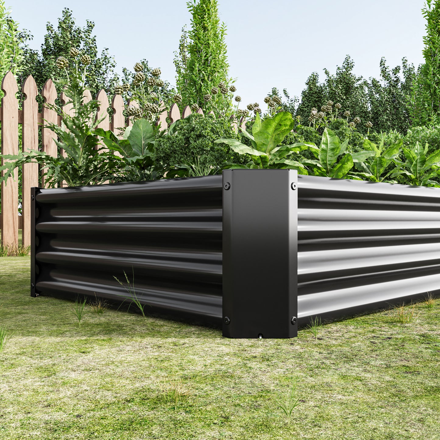 Metal Raised Rectangle Planter Beds for Plants, Vegetables, and Flowers
