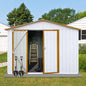 Metal garden sheds 6ftx8ft outdoor storage sheds White+YellowCCVB