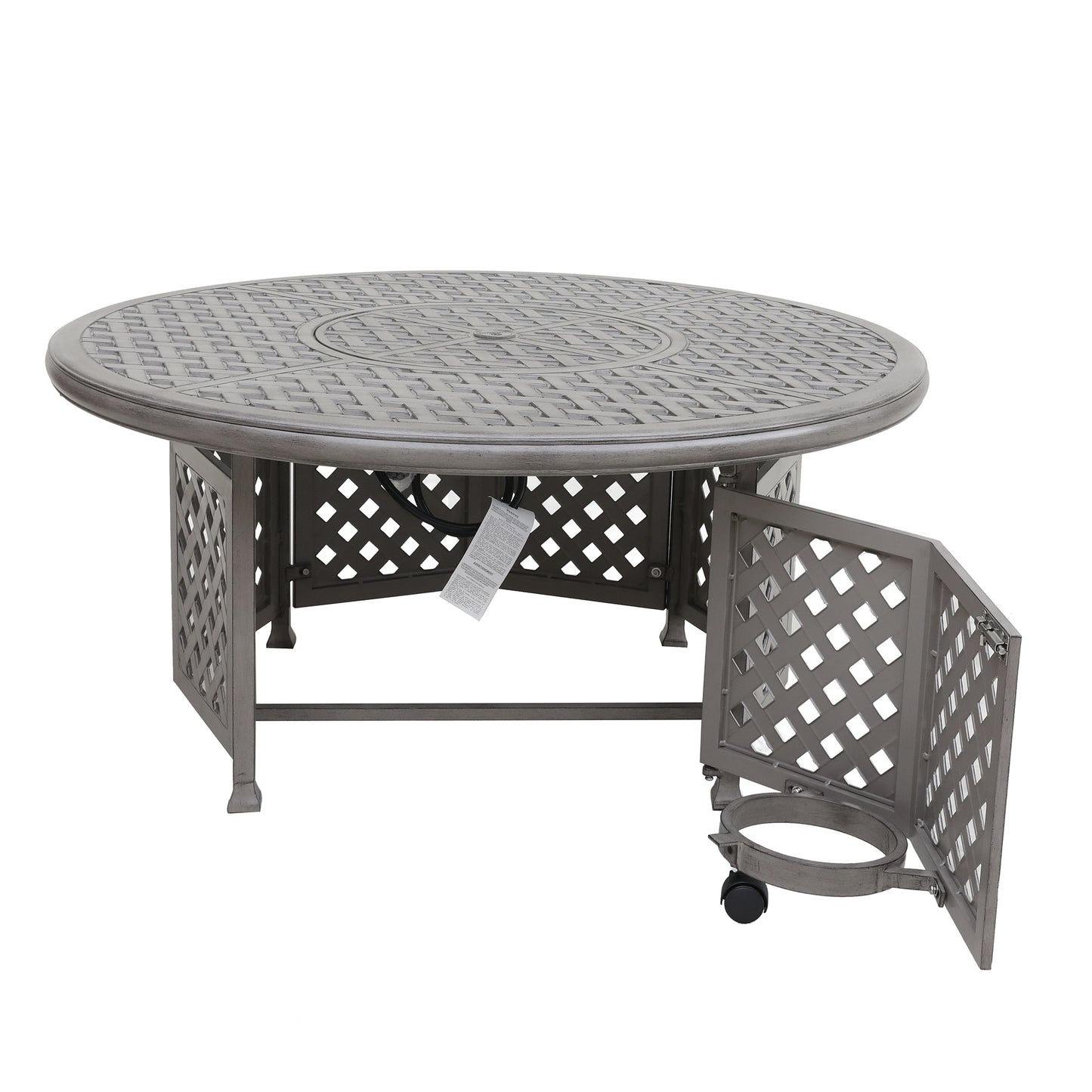 Coolbibila Cast Aluminum Propane Gas Firepit Table, Chat Height