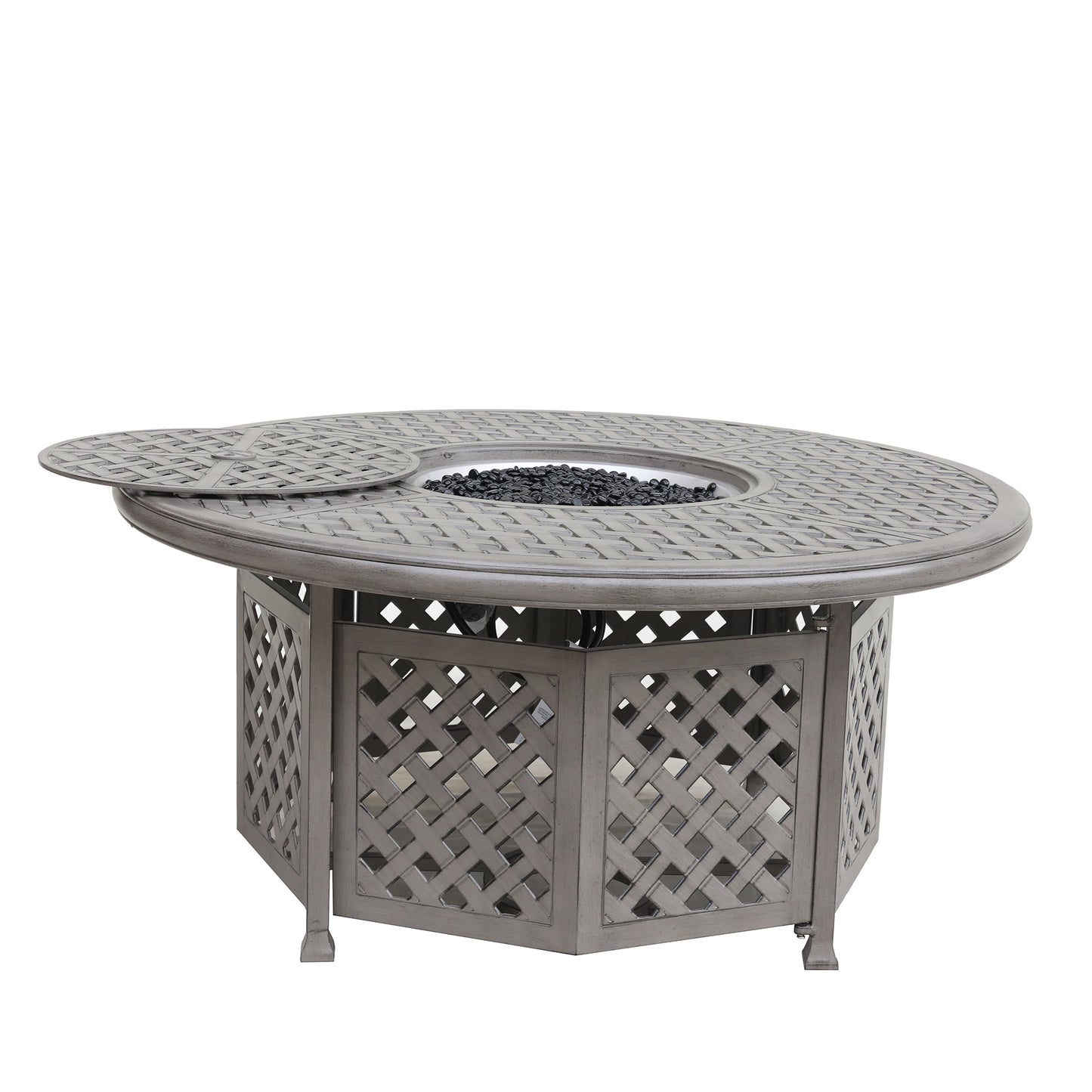 Coolbibila Cast Aluminum Propane Gas Firepit Table, Chat Height
