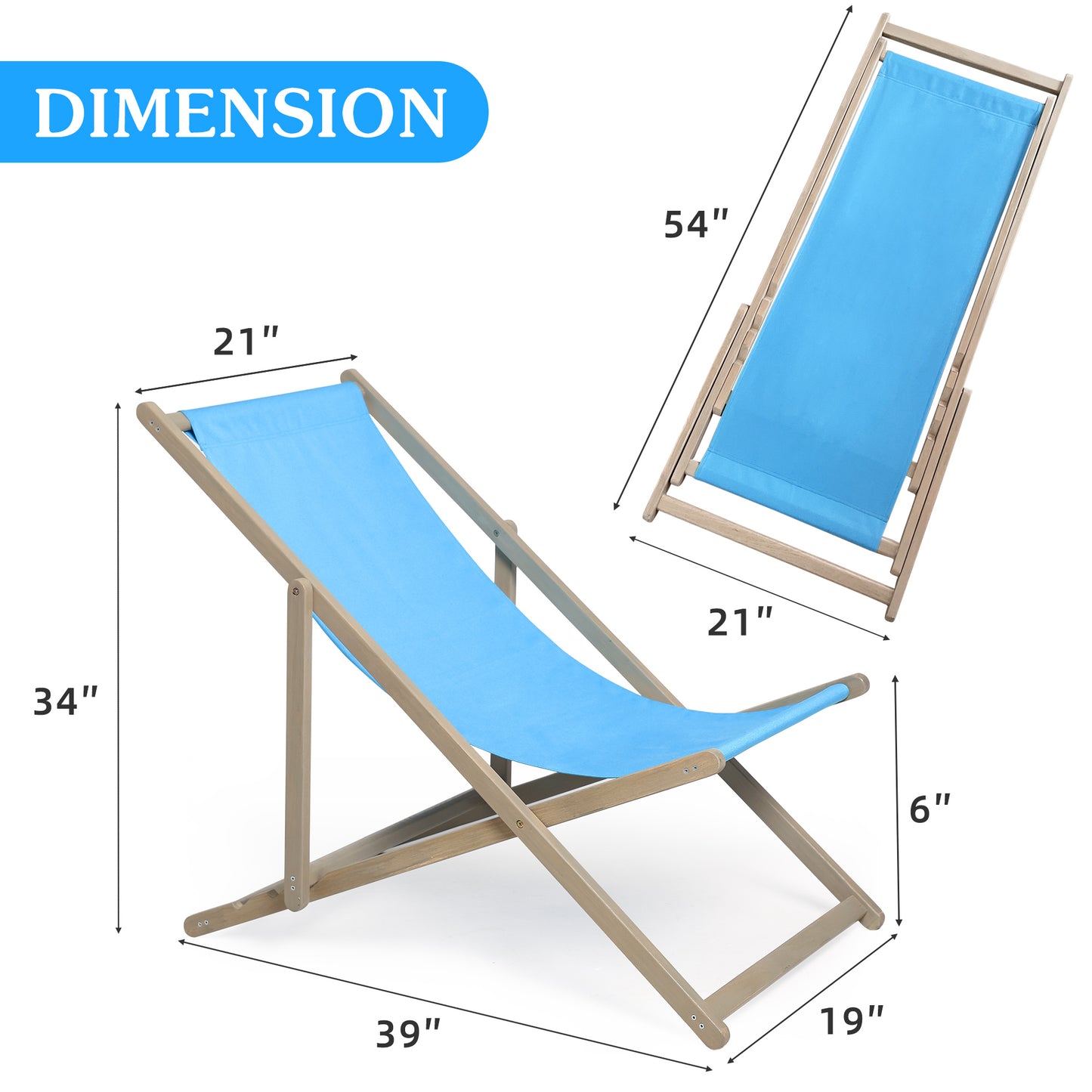 Coolbibila Beach Sling Patio Chair Set of 2