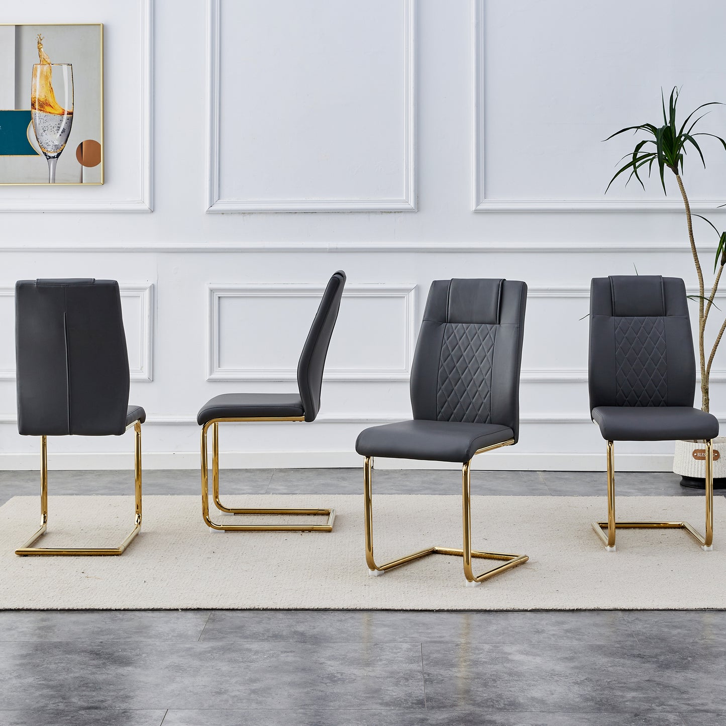 Coolbibila Modern dining chairs, restaurant chairs, and gold legged upholstered chairs