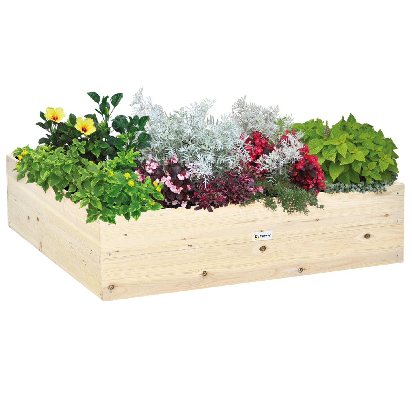 Coolbibila Wooden Raised Garden Bed Kit, Elevated Planter Box