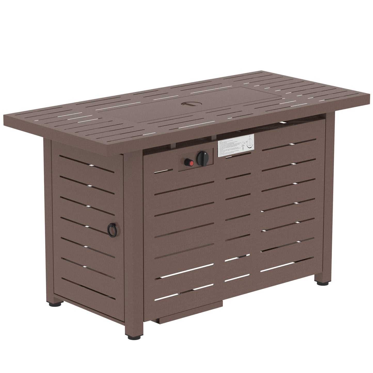 Coolbibila 42 Inch Outdoor Propane Gas Fire Pit Table, 50,000 BTU Auto-Ignition Rectangular Gas Firepit