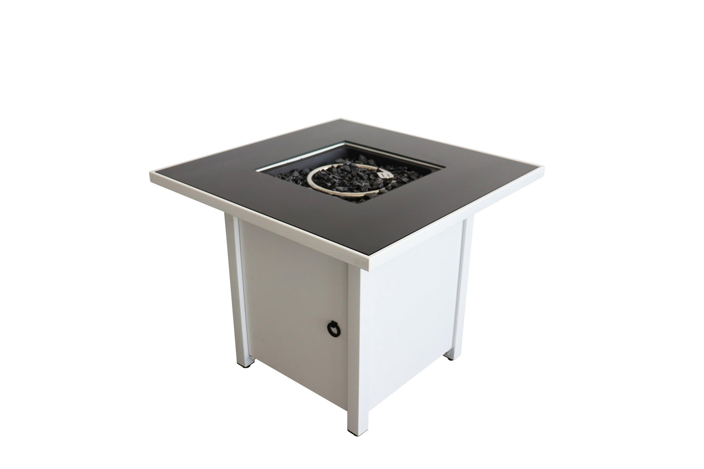 Coolbibila 30 Inch White Steel Propane/natural Gas Firepit Table