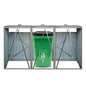 Garbage Bin Shed Stores 3 Trash Cans Metal Outdoor Bin Shed for Garbage Storage,Stainless Galvanized Steel, Bin Shed for Garden Yard Lawn,Grey