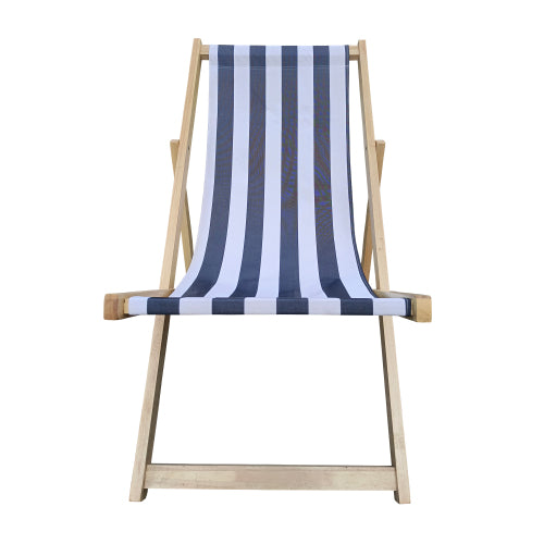 Coolbibila populus wood sling chair blue Stripe Broad blue Stripe folding chaise lounge chair