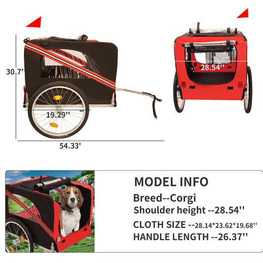 Outdoor Heavy Duty Foldable Utility Pet Stroller Dog Carriers Bicycle Trailer