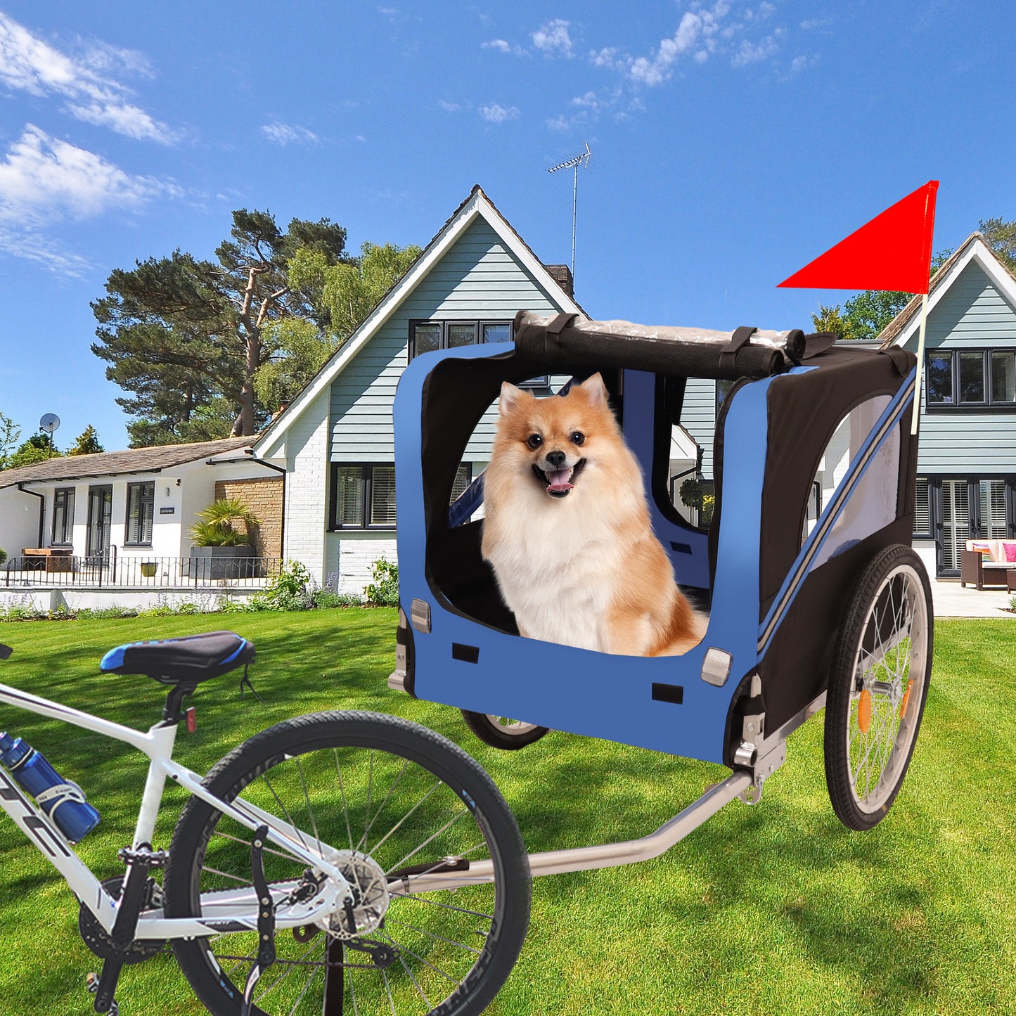 Outdoor Heavy Duty Foldable Utility Pet Stroller Dog Carriers Bicycle Trailer