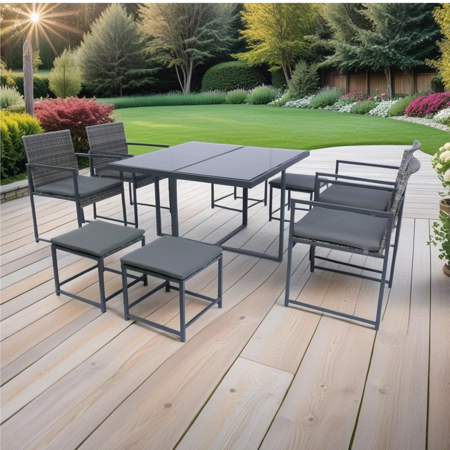 Coolbibila 9 Pieces Patio Dining Sets