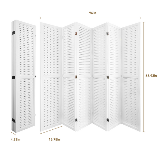 Coolbibila Wooden Room Divider Folding Privacy Screen