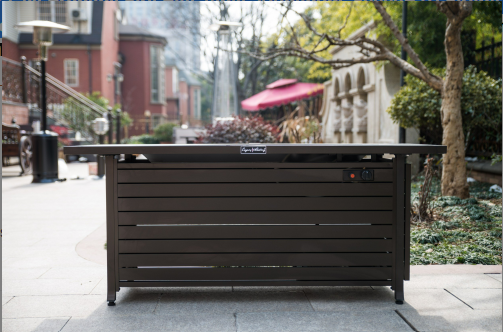 Coolbibila 57in Outdoor Gas Propane Fire Pits Table, Aluminum, 50000BTU Firepit Fireplace Dinning Table