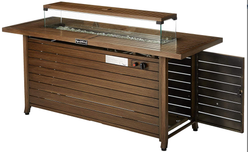 Coolbibila 57 in Propane Fire Pit Table, 50000BTU, Retangular Outdoor Gas Fire Pit Table