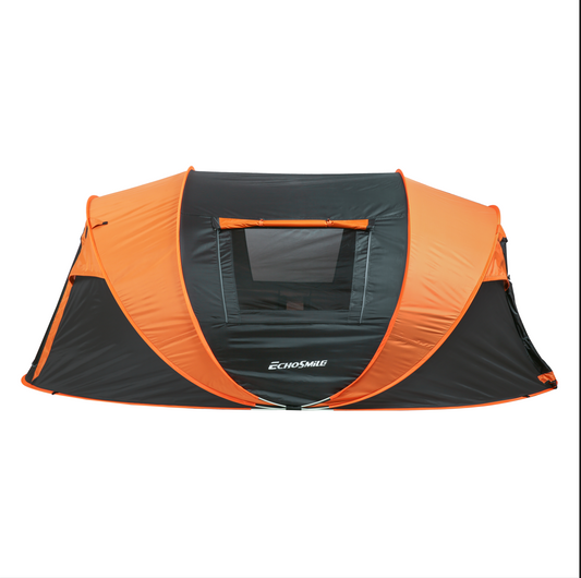 Coolbibila 5-8 Person Black + Orange Pop-Up Camping Boat Tent