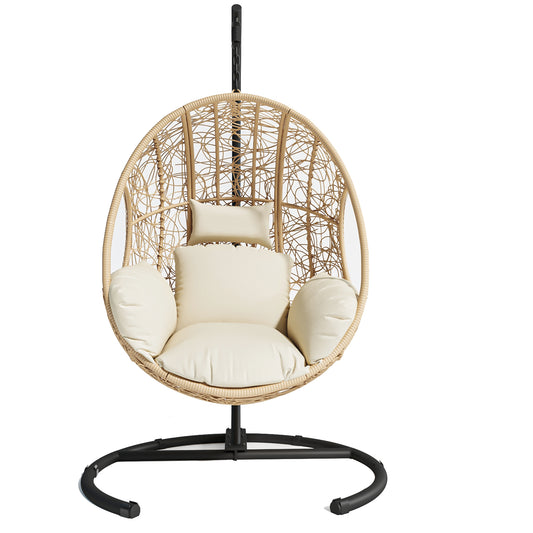 Coolbibila New Comming Outdoor Indoor PE wicker Swing Egg Chair Natural color