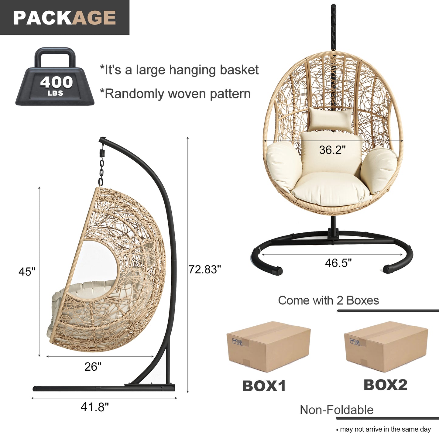Coolbibila New Comming Outdoor Indoor PE wicker Swing Egg Chair Natural color