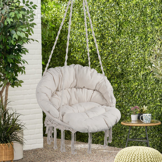 Coolbibila Max 330 Lbs Hanging Cotton Rope Hammock Swing Chair