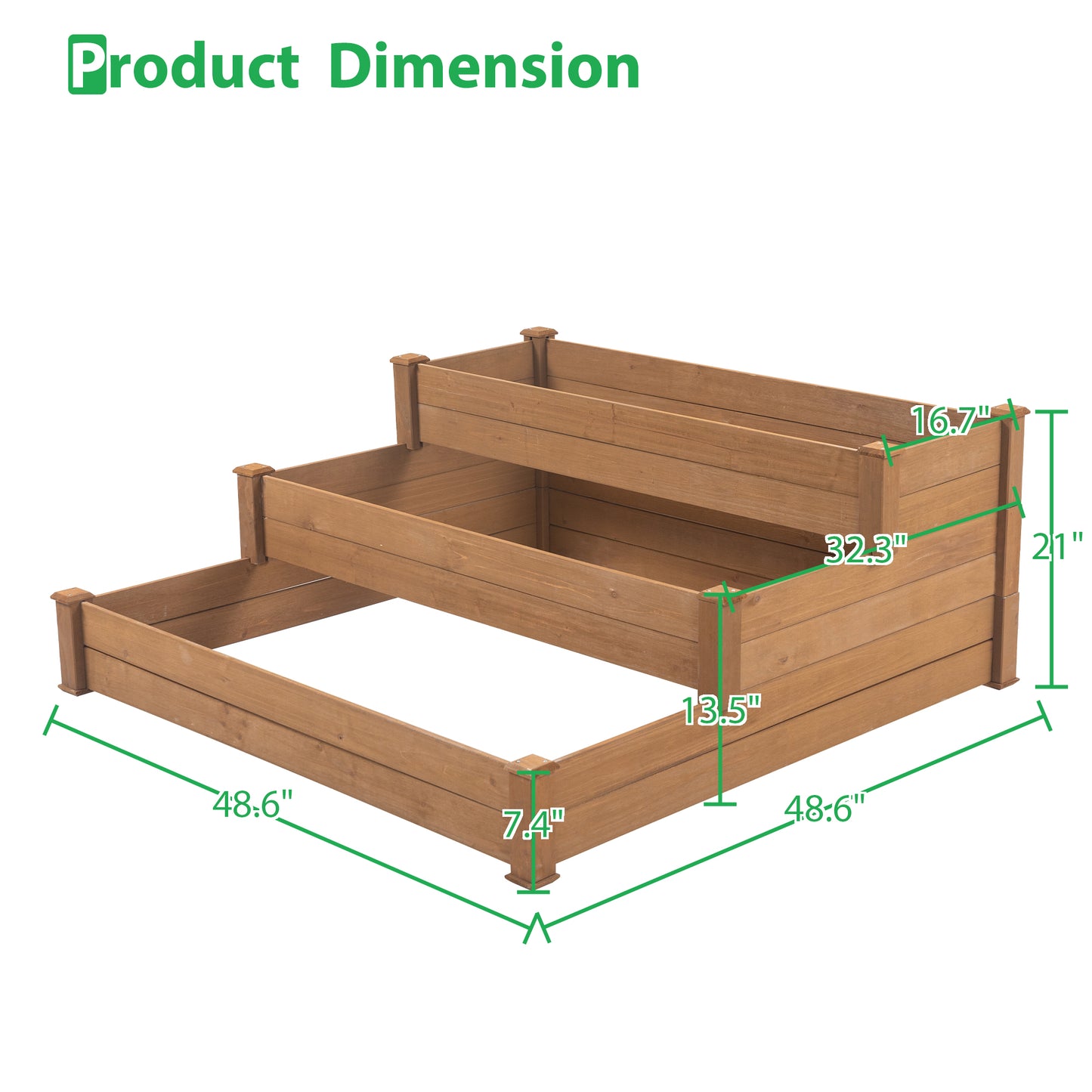 Raised Garden Bed Horticulture Outdoor Elevated Flower Box Tiered Garden Bed