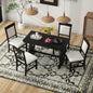 Coolbibila  5-Piece Retro Dining Set, Rectangular Wooden Dining Table