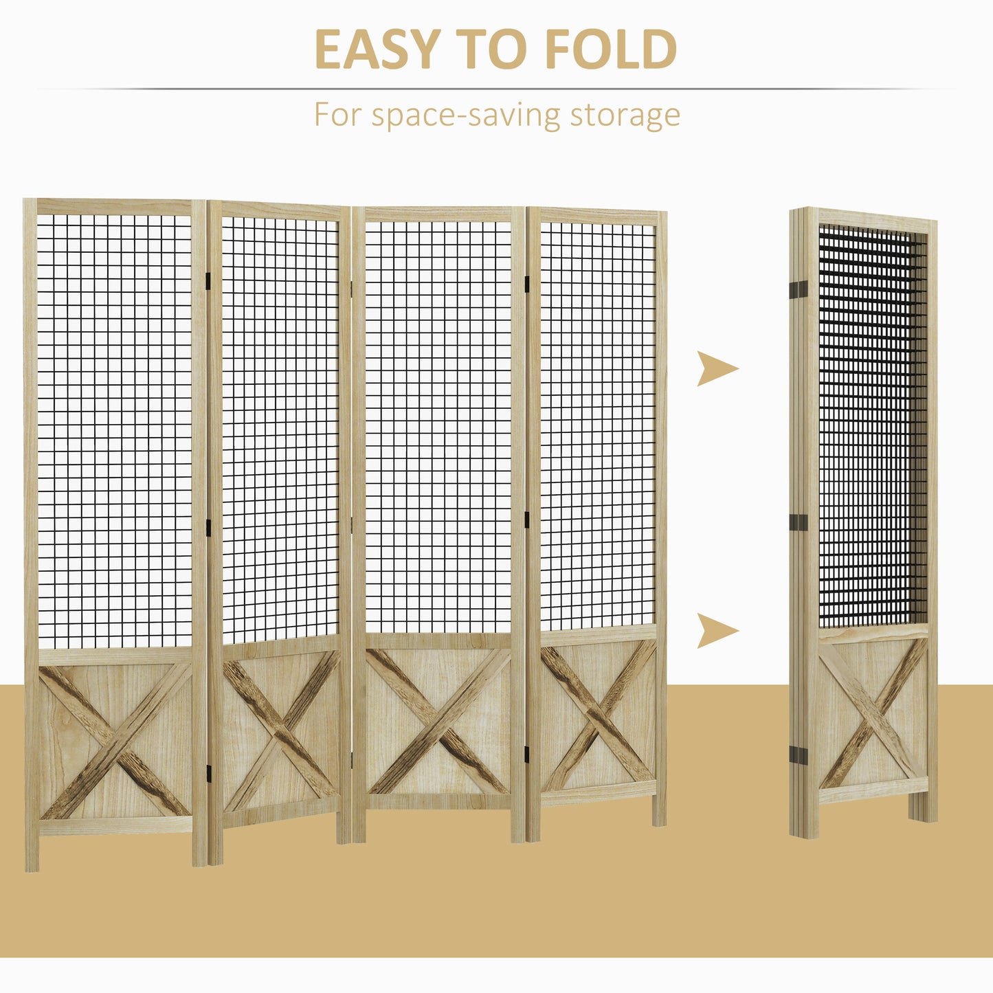 Coolbibila Wood Indoor Portable Folding Privacy Screens