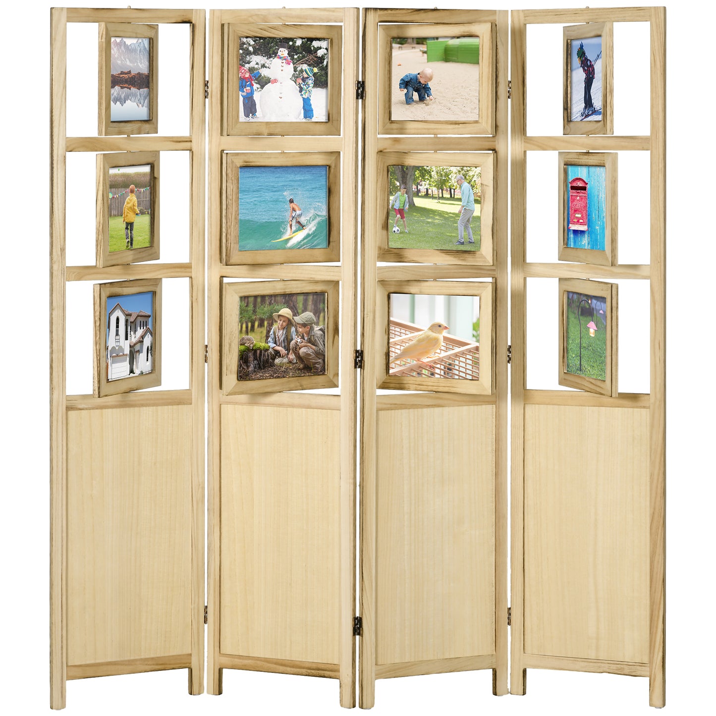 Coolbibila 5.6' Indoor Wood Portable Folding Privacy Screens